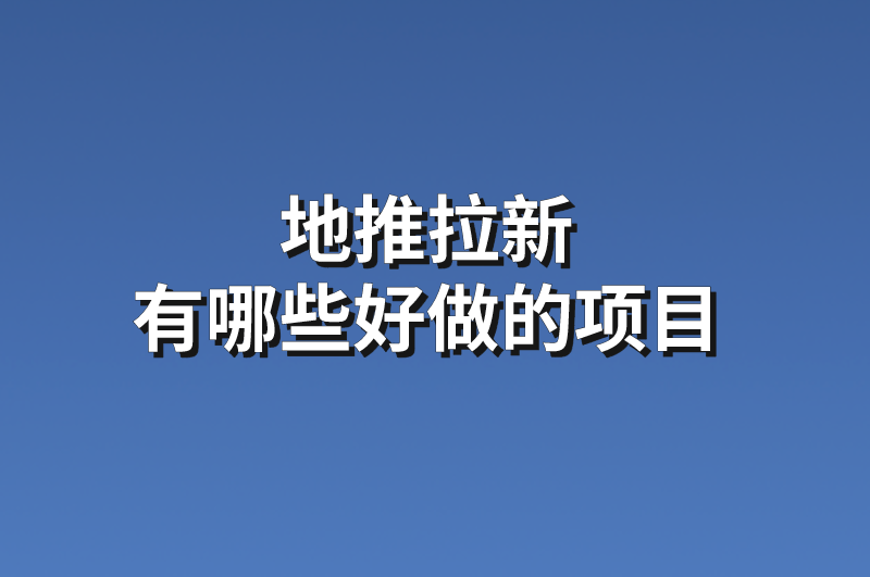 地推拉新有哪些好做的项目