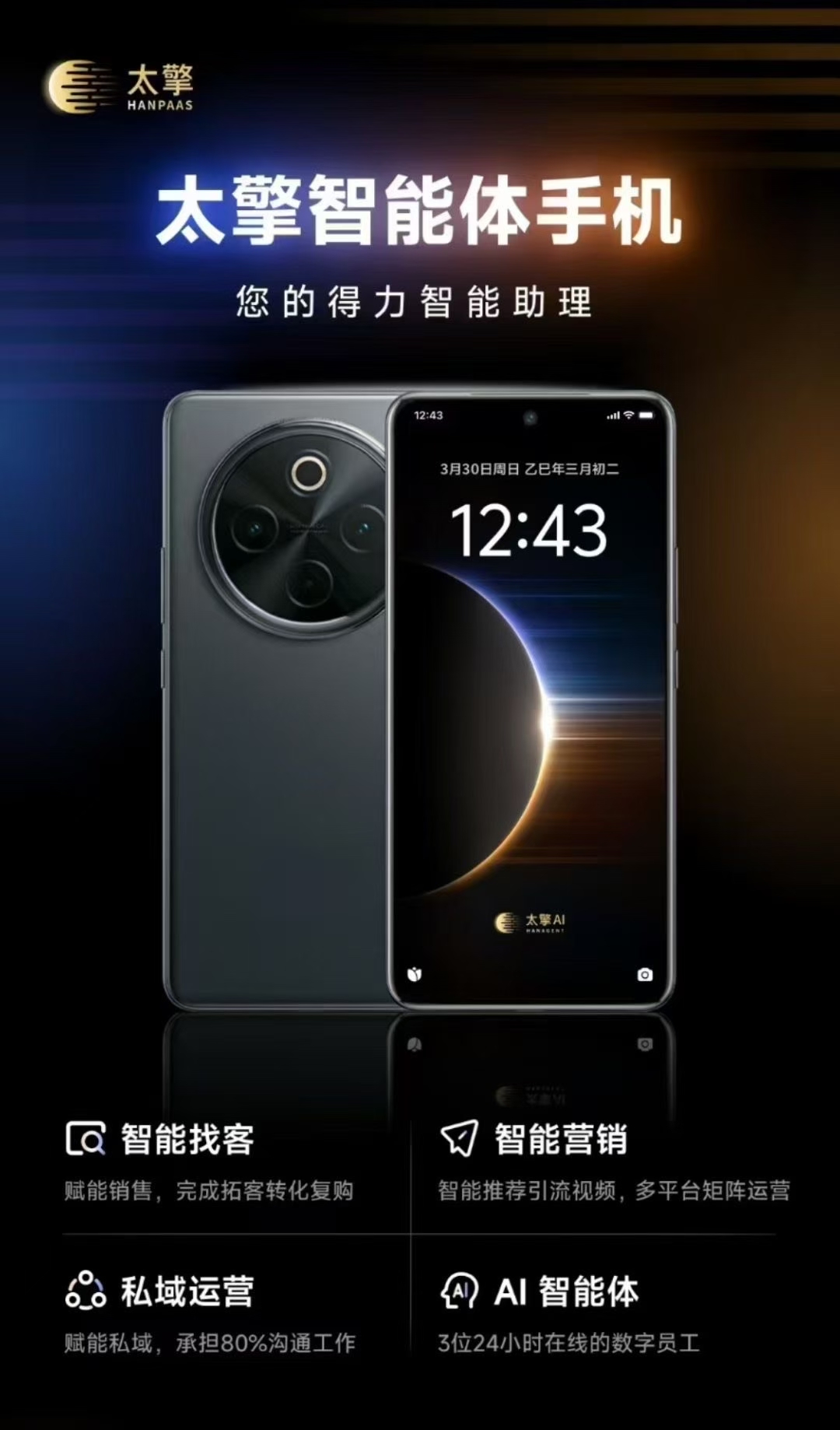 何本炫地推项目寻找广州地推团队合作，推广太擎智能体手机，周结高收益！