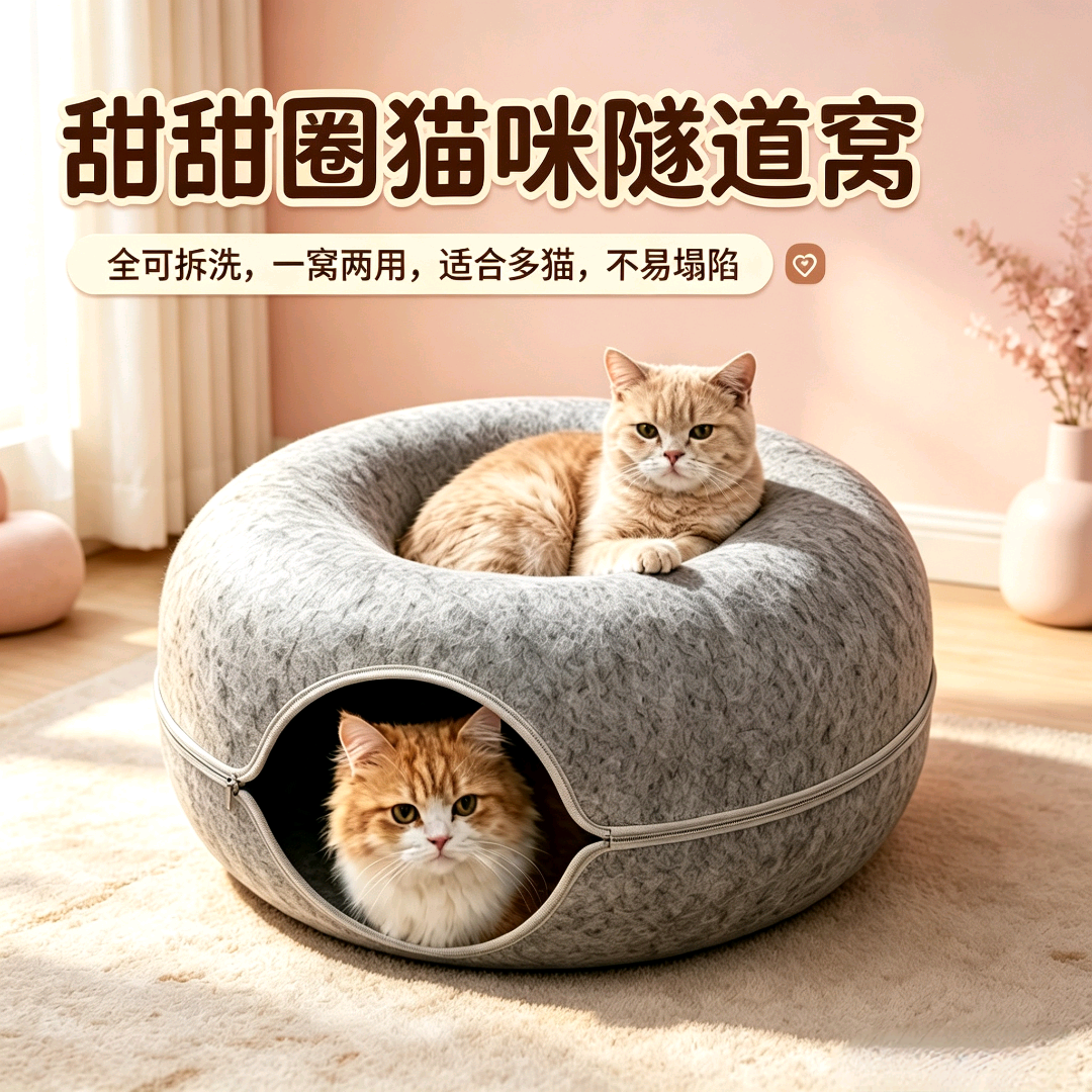 田女士毛毡各种猫窝 电商货源，可一件代发，寻找达人带货