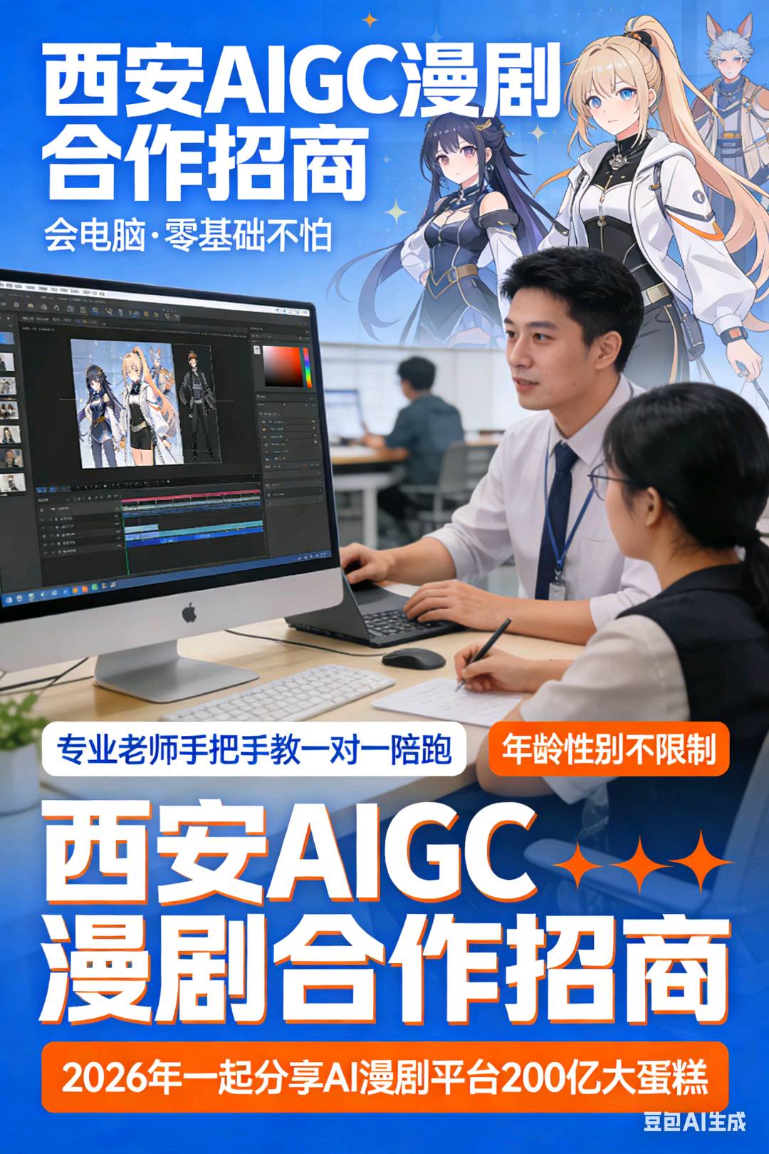 庞先生找合伙人Ai漫剧项目，原创IP+流量扶持背靠腾讯抖音官方平台，共赢百亿市场