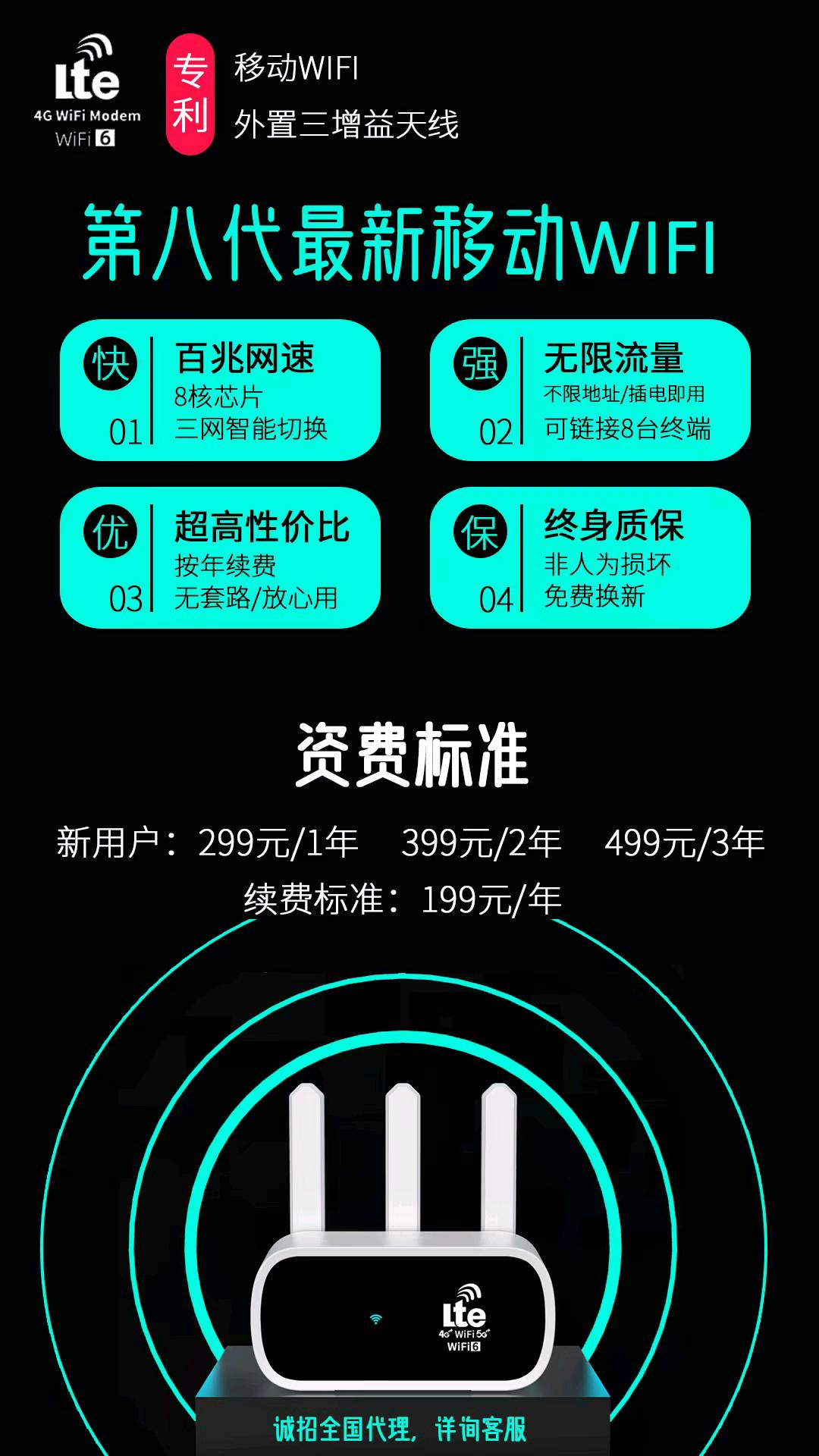 赵先生地推项目移动WiFi，不限量套餐