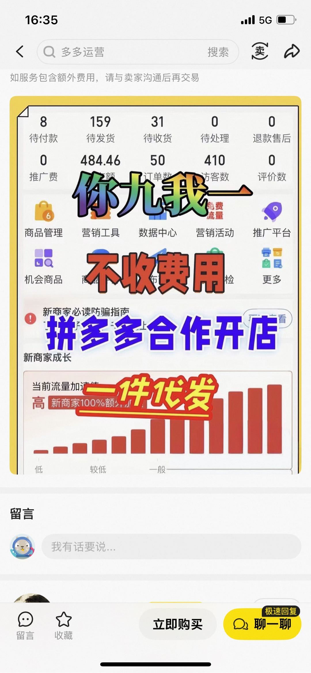 张女士拼多多电商合伙人，只合作不收费，利润你九我一