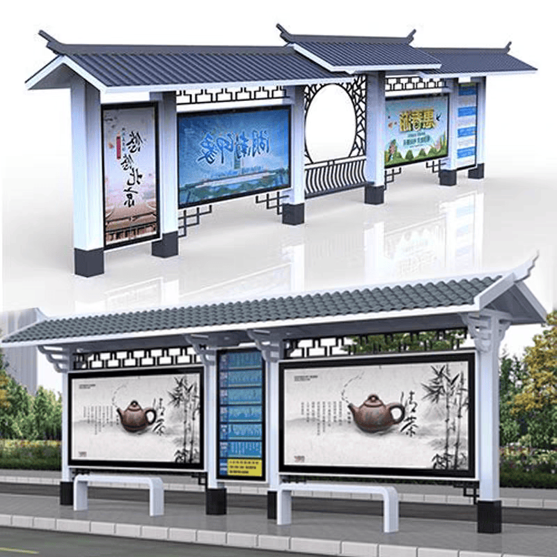 姜女士候车亭厂家直销  公交站台候车亭生产厂家