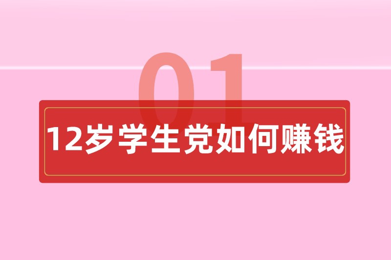 12岁学生党如何赚钱