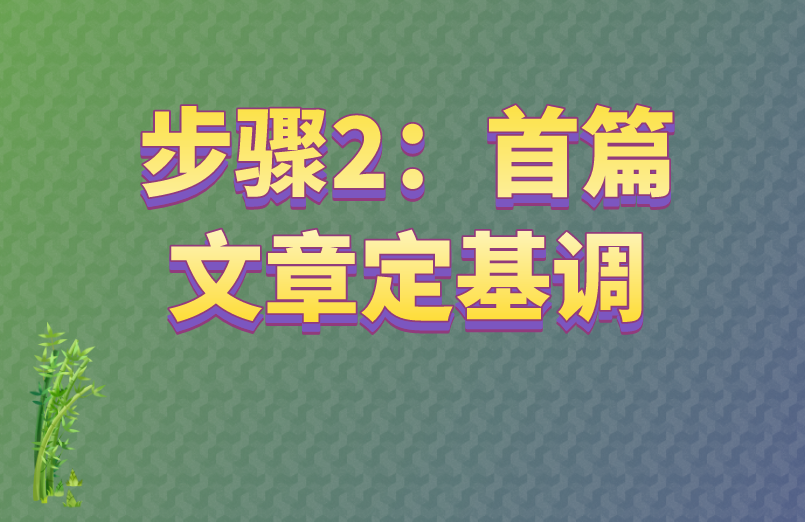 步骤2：首篇文章定基调