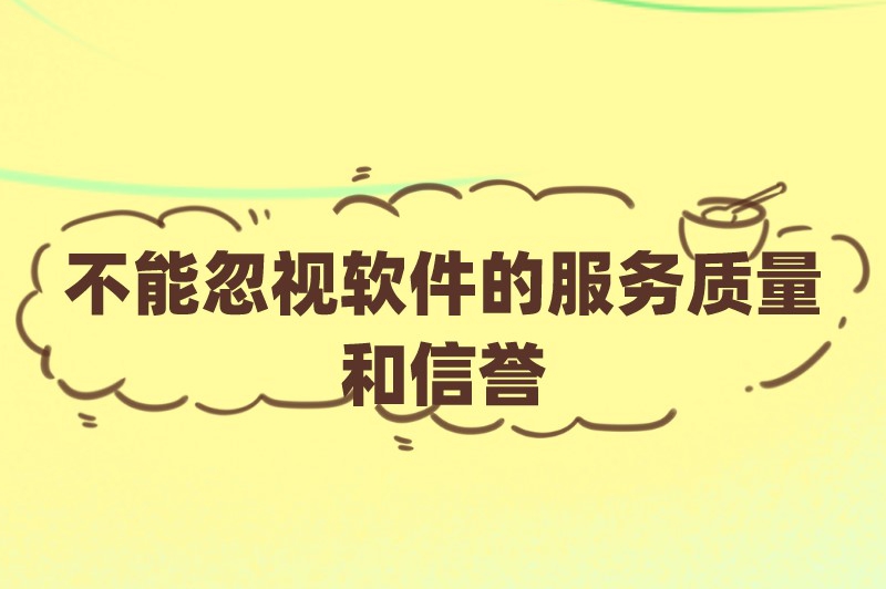 不能忽视软件的服务质量和信誉