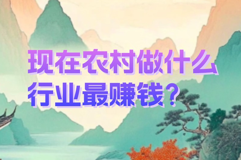 现在农村做什么行业最赚钱？具有赚钱潜力的五个行业