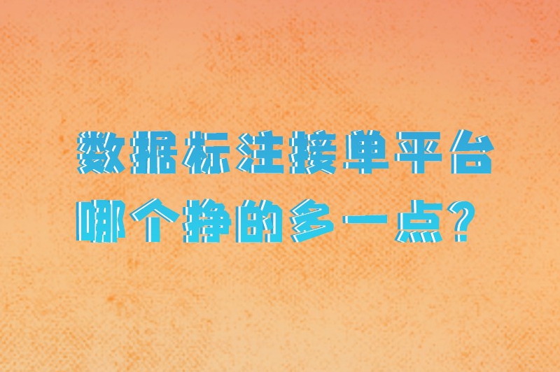 数据标注接单平台哪个挣的多一点？数据标注从哪里接单？