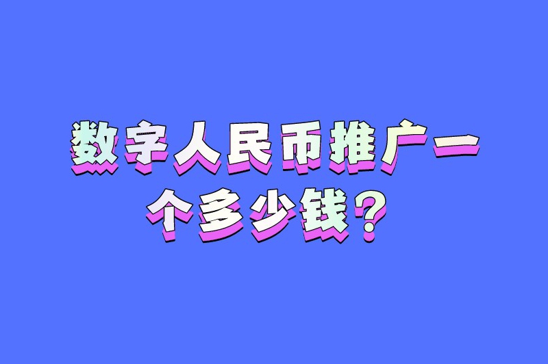 数字人民币推广一个多少钱？