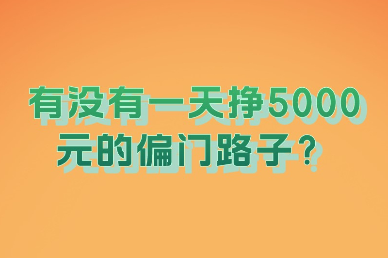 有没有一天挣5000元的偏门路子？揭秘8个快速赚钱的方法