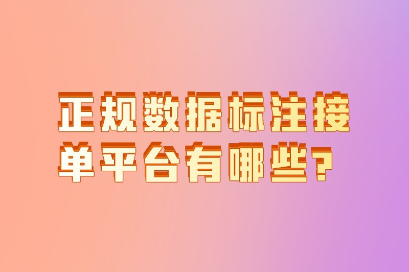 正规数据标注接单平台有哪些?分享5个靠谱的标注接单平台