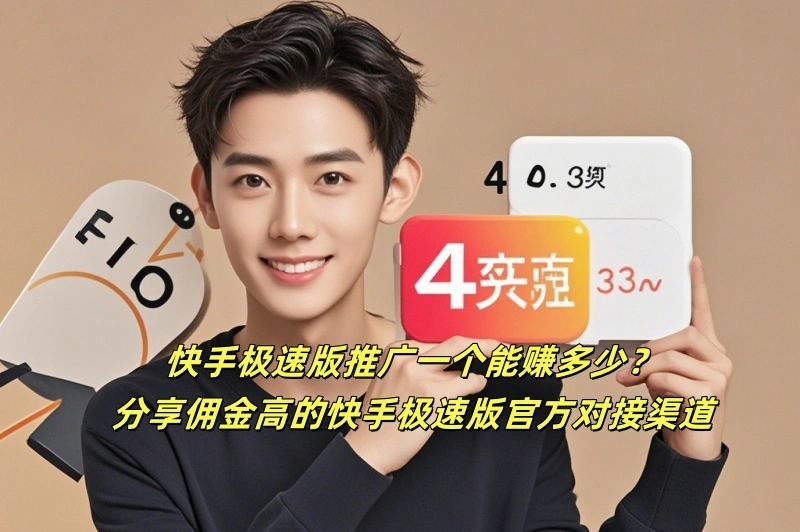 快手极速版推广一个能赚多少？分享佣金高的快手极速版官方对接渠道