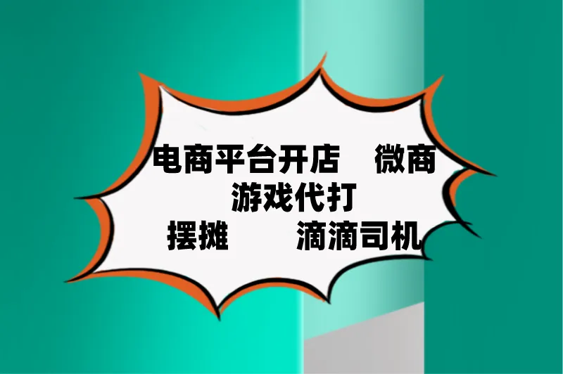 电商平台开店微商游戏代打摆摊滴滴司机