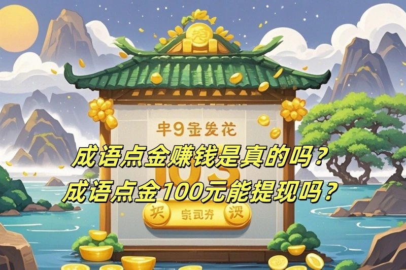 成语点金赚钱是真的吗？成语点金100元能提现吗？