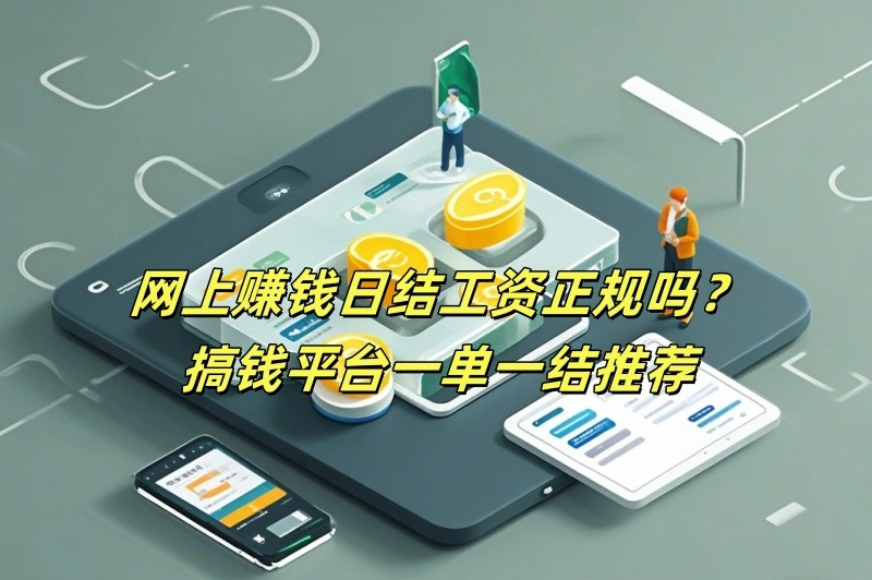 网上赚钱日结工资正规吗？搞钱平台一单一结推荐