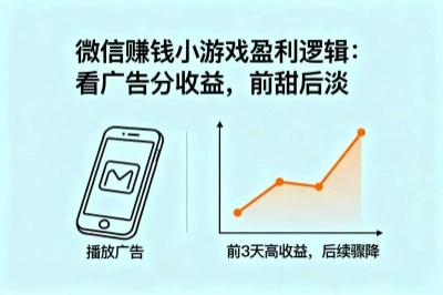 微信赚钱小游戏的盈利逻辑,看广告分收益,先甜后淡
