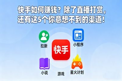 快手如何赚钱?除了直播打赏,还有这5个你意想不到的渠道!