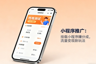 小程序推广：挂载小程序赚分成，流量变现新玩法