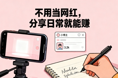 不用当网红，分享日常就能赚
