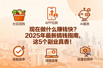 现在做什么赚钱快?2025年最新搞钱指南,这5个副业真香!