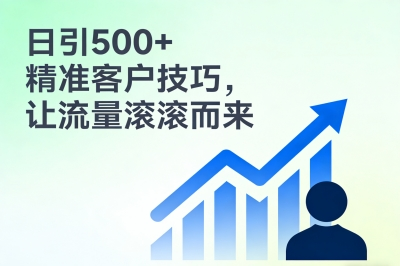 日引500+精准客户技巧，让流量滚滚而来