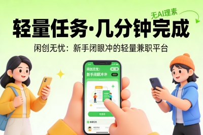 闲创无忧:新手闭眼冲的轻量兼职平台