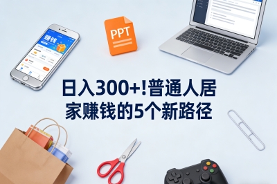 日入300+!普通人居家赚钱的5个新路径