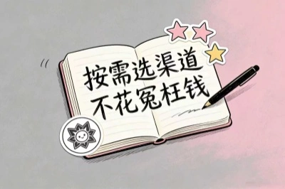 按需选渠道，不花冤枉钱