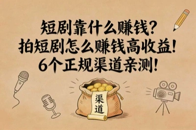 短剧靠什么赚钱？拍短剧怎么赚钱高收益！6个正规渠道亲测！