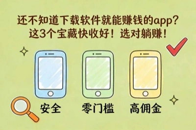 还不知道下载软件就能赚钱的app？这3个宝藏快收好！选对躺赚！