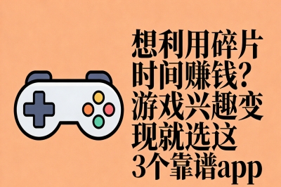 想利用碎片时间赚钱?游戏兴趣变现就选这3个靠谱app