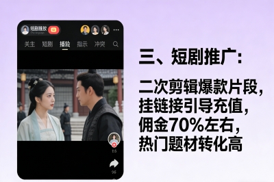 短剧推广:二次剪辑爆款片段
