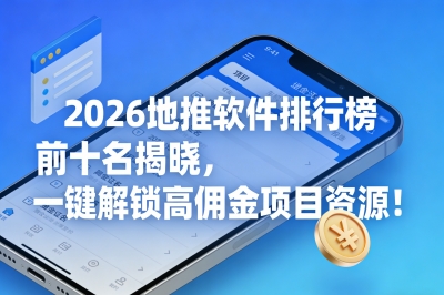 2026地推软件排行榜前十名揭晓，一键解锁高佣金项目资源！