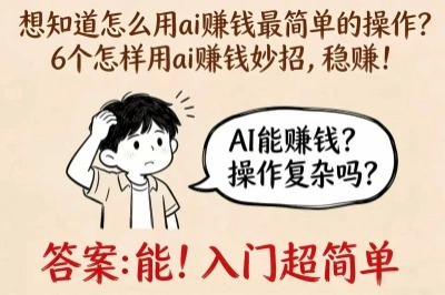 想知道怎么用ai赚钱最简单的操作？6个怎样用ai赚钱妙招，稳赚！