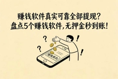 赚钱软件真实可靠全部提现?盘点5个赚钱软件,无押金秒到账!