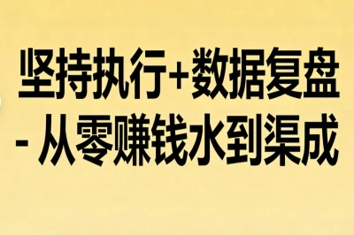 坚持执行+数据复盘,从零赚钱水到渠成