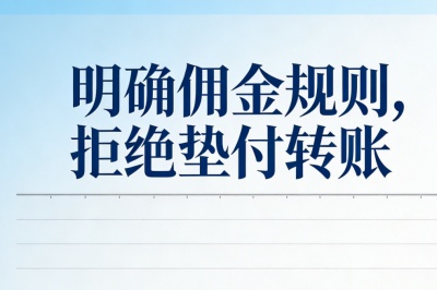 明确佣金规则,拒绝垫付转账