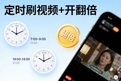 定时刷视频+开翻倍
