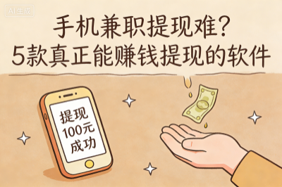 手机兼职怕提现难？5款真正能赚钱提现的软件，一单一结超安心！