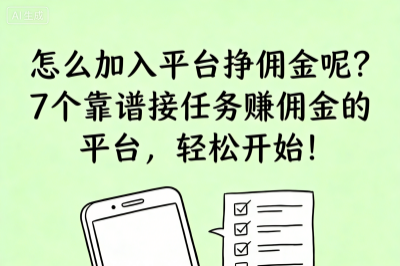 怎么加入平台挣佣金呢？7个靠谱接任务赚佣金的平台，轻松开始！