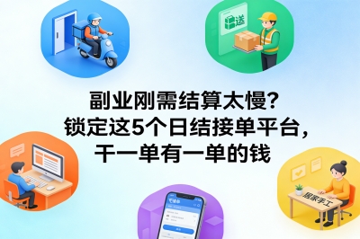 副业刚需,结算太慢?锁定这5个日结接单平台,干一单有一单的钱