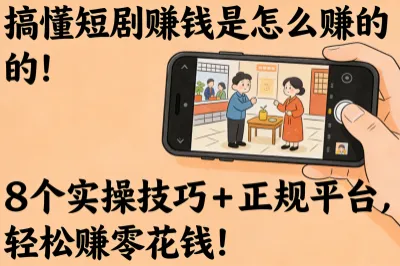 搞懂短剧赚钱是怎么赚的！8个实操技巧+正规平台，轻松赚零花钱！