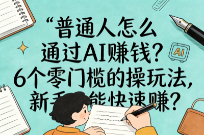 普通人怎么通过ai赚钱？6个零门槛实操玩法，新手也能轻松赚！