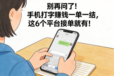 别再问了！手机打字赚钱一单一结，这6个平台接单就有！