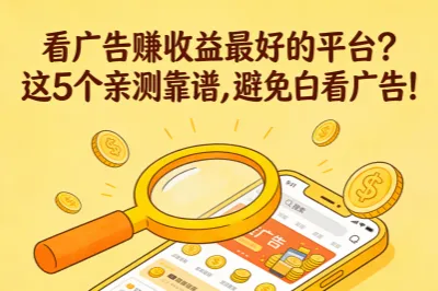 看广告赚收益最好的平台?这5个亲测靠谱,避免白看广告!