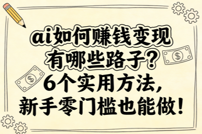 ai如何赚钱变现有哪些路子？6个实用方法，新手零门槛也能做！