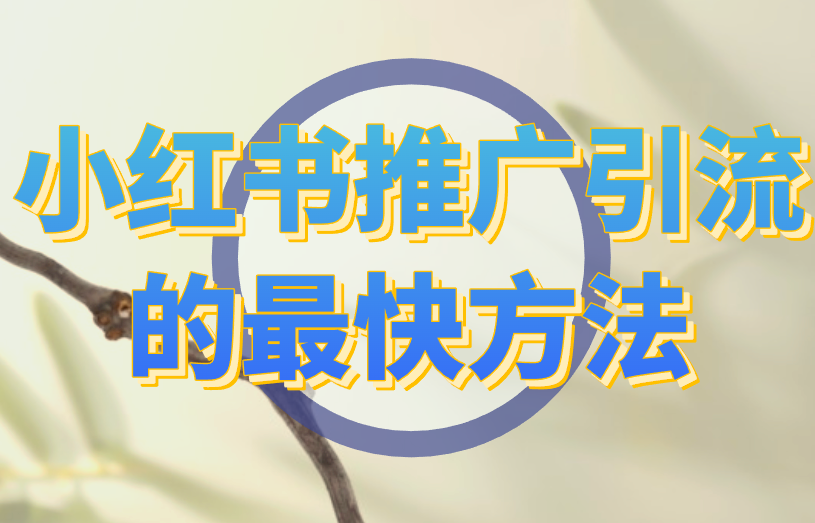 小红书推广引流的最快方法是什么？这3个你得学会！