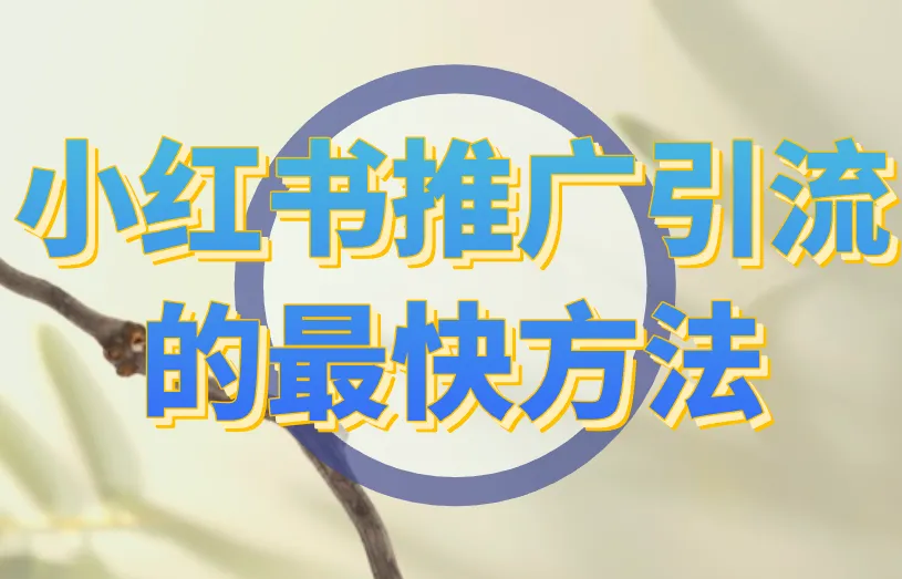 小红书推广引流的最快方法是什么？这3个你得学会！