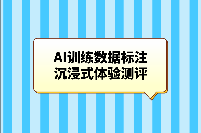 AI训练数据标注沉浸式体验测评