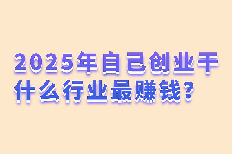 2025年自己创业干什么行业最赚钱？